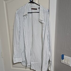 Perrt Ellis Blue Striped Dress Shirt